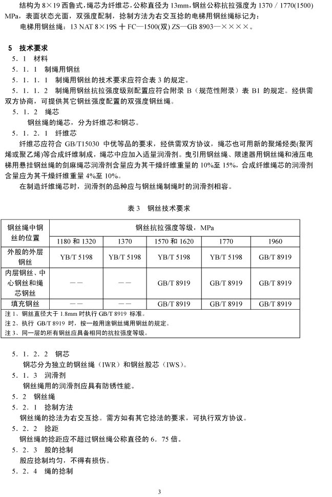 神钢电梯钢丝绳8*19的绳芯