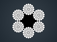 线接触钢丝绳6x49SWS+FC/IWR