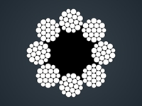 线接触钢丝绳8x19W+FC/IWR