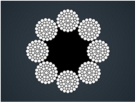 ​粗直径钢丝绳8x64SWS+FC/IWR